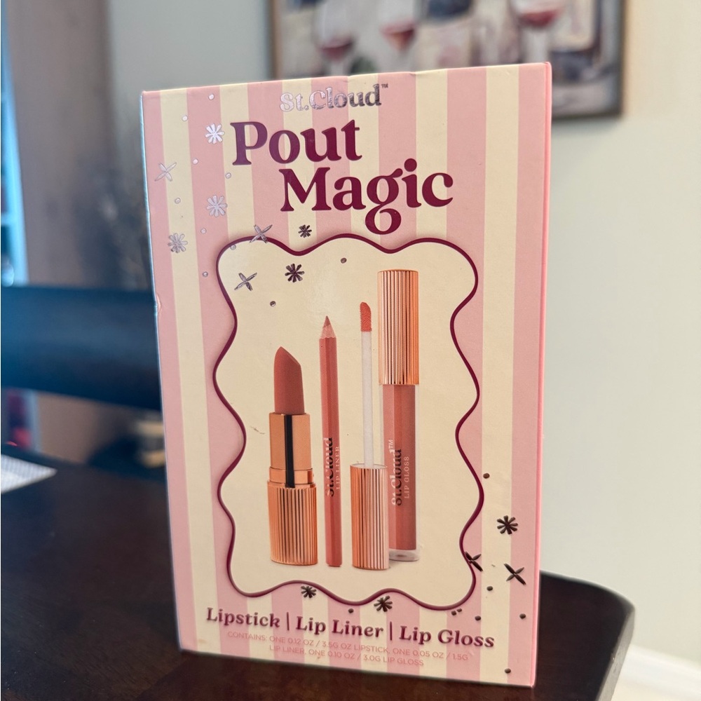 St.Cloud Pout Magic Lip Trio Set brand-new sealed perfect for gift 3in1 (1box)